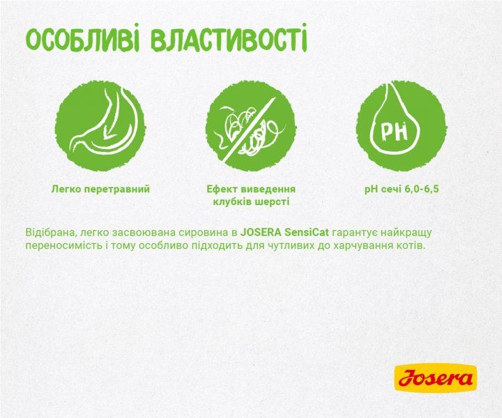 Сухой корм для котов Josera SensiCat с чувствительным пищеварением (400 г) 4032254749240 фото