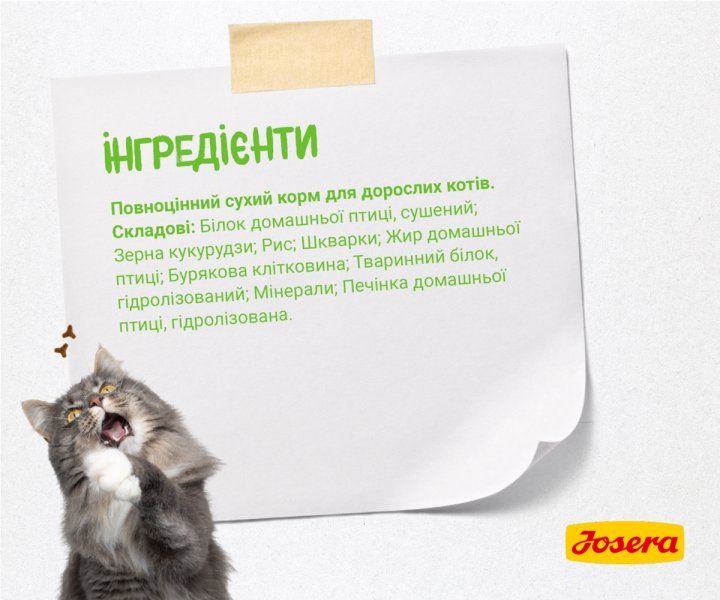 Сухий корм для котів Josera SensiCat з чутливим травленням (400 г) 4032254749240 фото