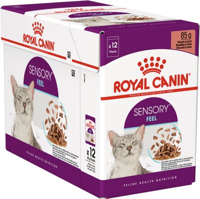 Упаковка вологого корму для кішок Royal Canin FHN SENSORY FEEL GRAVY 85 г х 12 шт  1519001 фото