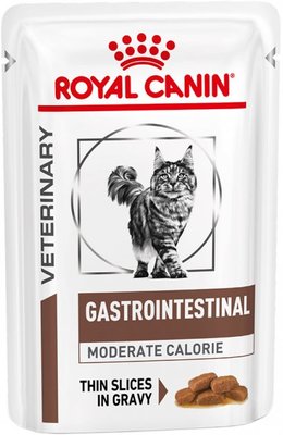 Упаковка влажного корма для взрослых кошек Royal Canin Gastro-intestinal Moderate Calorie Cat Pouches 12 шт х по 85 г 117717559 фото