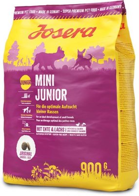 Сухий корм для цуценят малих порід Josera MiniJunior з качкою і рисом 900 г 4032254745150 фото