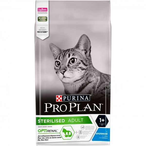 Сухой корм для стерилизованных кошек и котов Purina Pro Plan Sterilised Adult 1+ с кроликом - 1.5 кг 59052028 фото