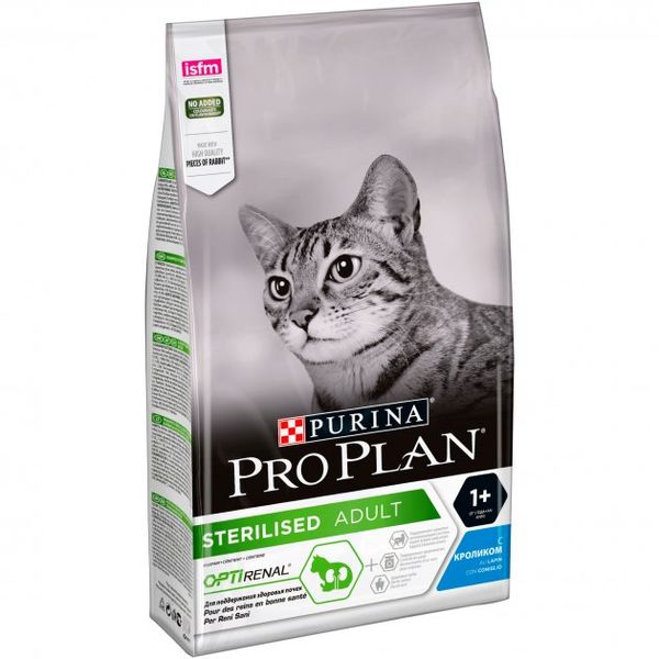 Сухой корм для стерилизованных кошек и котов Purina Pro Plan Sterilised Adult 1+ с кроликом - 1.5 кг 59052028 фото