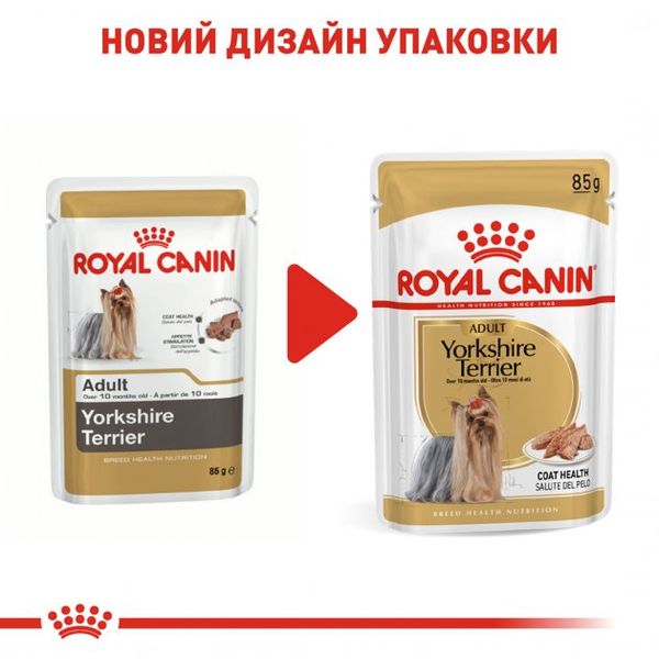 Упаковка влажного корма для взрослых собак Royal Canin Yorkshire Adult 0.085 кг x 12 шт 2040001 фото