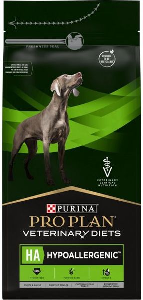 Сухой полнорационный диетический корм для щенков и взрослых собак Purina Pro Plan Veterinary Diets HA 1.3 кг 7613287777072 фото