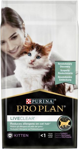 Сухий повнораціонний корм для стерилізованих котів Purina Pro Plan LiveClear для зменшення алергенів на шерсті з індичкою (1.4 кг) 7613287232731 фото