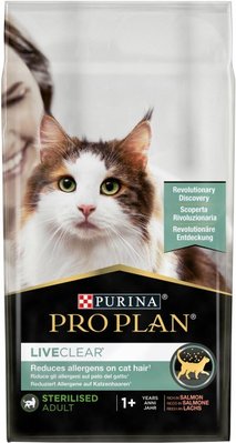 Сухой полнорационный корм для стерилизованных котов Purina Pro Plan LiveClear для уменьшения аллергенов на шерсти с лососем (1.4 кг) 7613287232700 фото