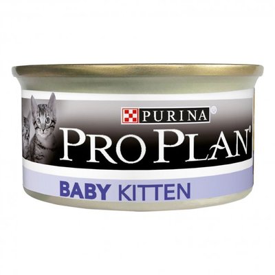 Упаковка влажного корма для котят Purina Pro Plan Baby Kitten от 1 до 12 месяцев Мусс с курицей 85 г х 24 шт. 7613036693462 фото