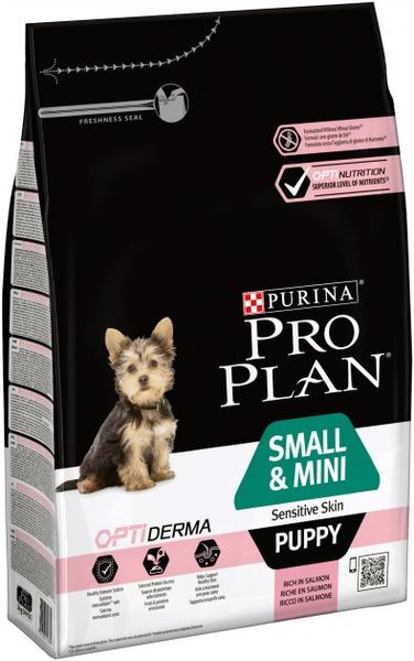 Сухий корм для собак Purina Pro Small & Mini Puppy Sensitive Skin з лососем 3 кг 7613035123809 фото